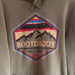 BootDaddy Olive Green Hoodie with Mountain Graphic